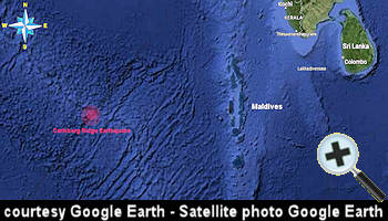 courtesy Google Earth - Seebeben nahe der Malediven