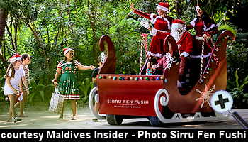 courtesy Maldives Insider - Santa at Sirru Fen Fushi