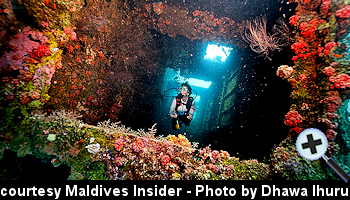 courtesy Maldives Insider - The Rannamaari Shipwreck at Dhawa Ihuru Maldives