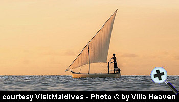 courtesy VisitMaldives - Sunset Dhoni next Villa Heaven