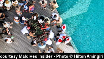 courtesy Maldives Insider - Christmas cake fruit mixing ceremony at Amangiri