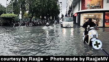 courtesy Raajje - Flooding in the capital due to heavy rain showers 