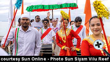 courtesy Maldives Insider -  Baerbel Richter is welcomed upon return to the Sun Siyam Vilu Reef. Photo Vilu Reef Family Club