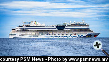 courtesy PSM News - Maldives welcomed the Italian-flagged cruise ship AIDA