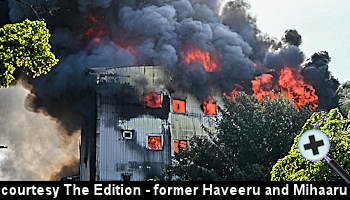 courtesy The Edition - Housing ministry building ablaze