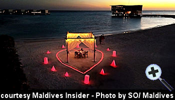 courtesy Maldives Insider - SO/ Maldives plans Beachfront Valentines Day Celebration