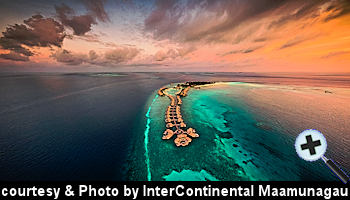 courtesy Maldives Insider - Sunset over the InterContinental Maldives Maamunagau Resort