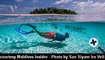 courtesy Maldives Insider - Snorkelling in the Dhaalu Atoll